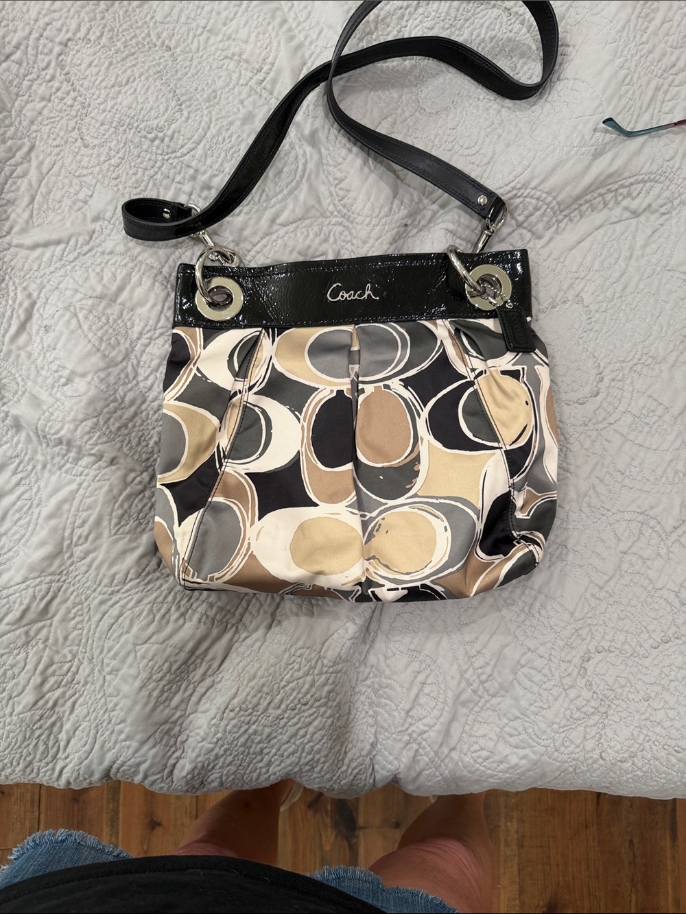 Coach Neutral Circle-Print Crossbody Bag
